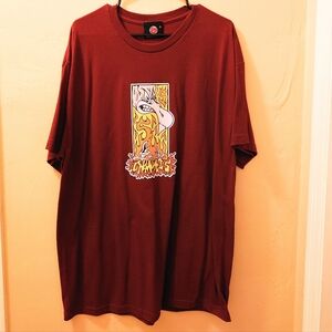 CHANNEL 5 Burgundy Skater Bird Short Sleeve Graphic Tee